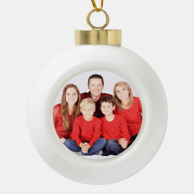 Custom Ceramic Ornament, Add Your Photo Ceramic Ball Christmas Ornament (Front)
