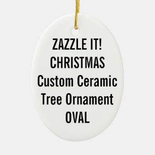 Custom Ceramic OVAL Christmas Tree Ornament
