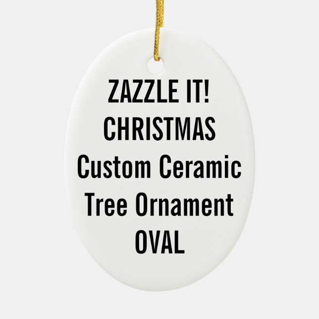 Custom Ceramic OVAL Christmas Tree Ornament (Front)