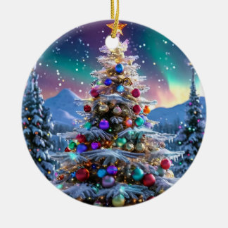 Custom Ceramic Round Christmas Ornament