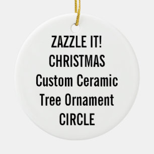 Custom Ceramic ROUND Christmas Tree Ornament