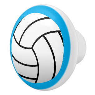 Custom cermaic knob with volleyball ball logo
