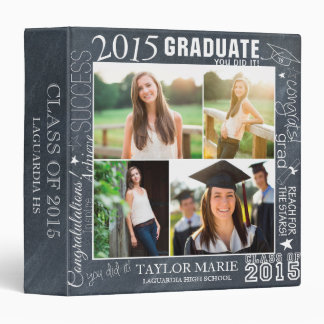 Custom Chalk Graduation 2015 Photo Scrapbook Binder