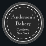 Custom Chalkboard Business Stickers<br><div class="desc">Customize these chalkboard style stickers by changing the text to suit your needs. Use these vintage style stickers for the kitchen,  baking,  packages,  party favours,  gift bags,  a wedding,  business,  etc... The design is from original art.</div>