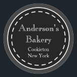 Custom Chalkboard Business Stickers<br><div class="desc">Customize these chalkboard style stickers by changing the text to suit your needs. Use these vintage style stickers for the kitchen,  baking,  packages,  party favours,  gift bags,  a wedding,  business,  etc... The design is from original art.</div>