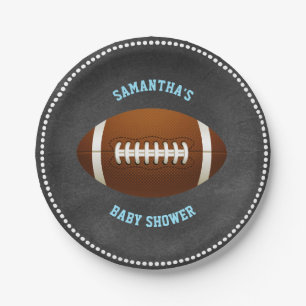 Custom Chalkboard FOOTBALL Baby Shower Paper Paper Plate