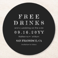 Custom Chalkboard Free Drinks Save The Date