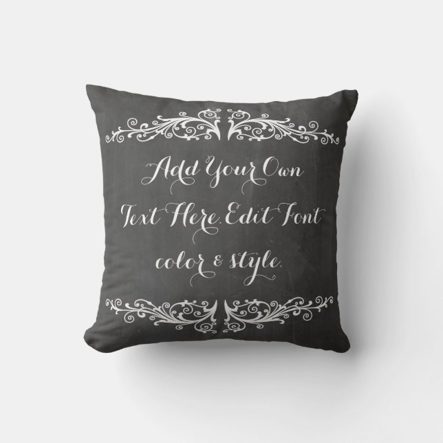 Custom Chalkboard motivational quote Throw Pillow (Front)