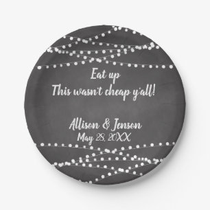 Custom Chalkboard Wedding Paper Plates