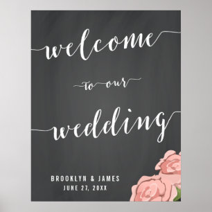 Custom Chalkboard Wedding Reception Sign 22x28