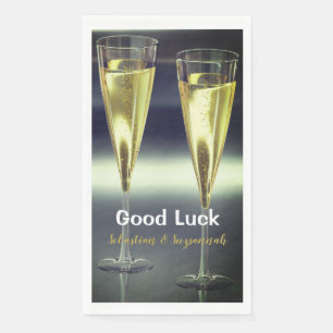 Custom Champagne Glasses Good Luck Party Napkin