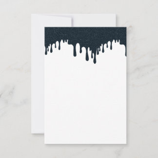 Custom Charcoal Drip RSVP Card – Clean White Base