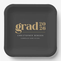 Custom Charcoal Gray Gold 2026 Graduation