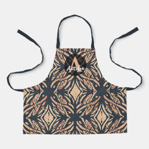 Custom Charcoal Grey & Peach Southwestern Pattern  Apron