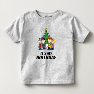 Custom Charlie Brown and Friends Winter Birthday Toddler T-shirt