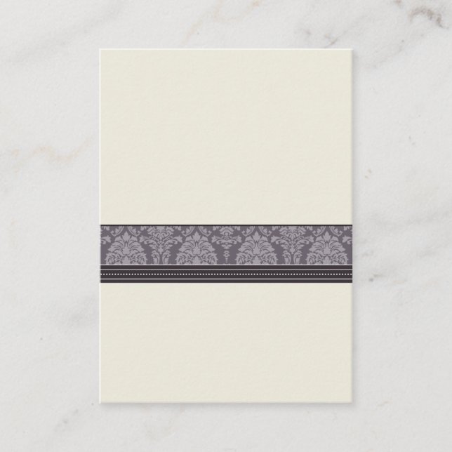 custom: Charming Damask Placecards (plum) (Front)