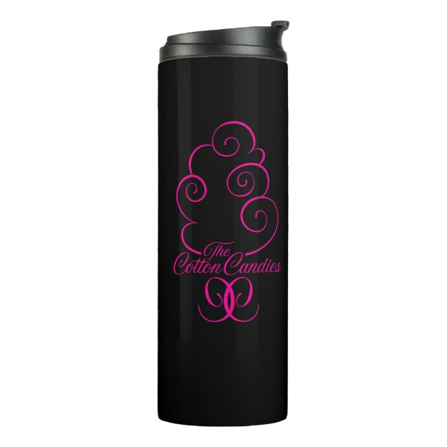 Custom "Charms" Black with hot pink CC logo Thermal Tumbler (Rotated Left)