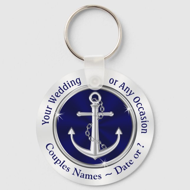 Custom, Cheap Nautical Gifts, Anchor Keychains (Front)
