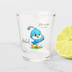 Custom Cheeky Golf Bird Cartoon Shot Glass