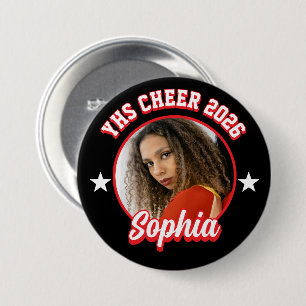 Custom Cheerleader Brag Button, Game Day Cheer 3 Inch Round Button