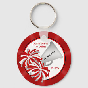 Custom, Cheerleader Keychains, Red, White, Black Keychain