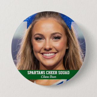Custom Cheerleader Photo Button Spirit Cheer Pin