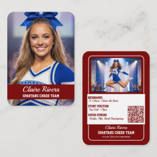 Custom Cheerleader Trading Cards Team Card QR Code
