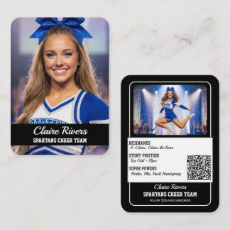 Custom Cheerleader Trading Cards Team Card QR Code