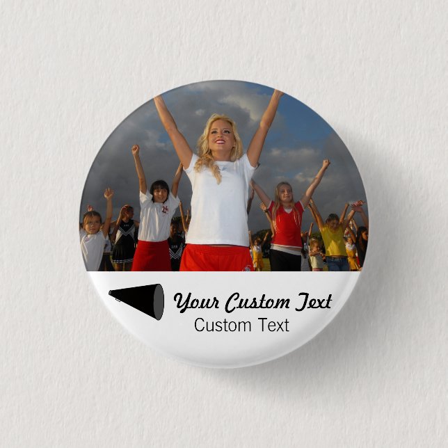 Custom Cheerleading Photo Team Spirit 1 Inch Round Button (Front)