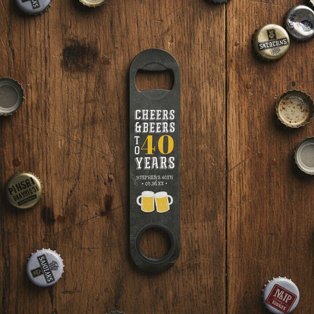 Custom Cheers & Beers Milestone Birthday Party Bar Key (Creator Uploaded)