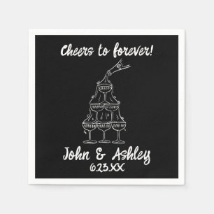 Custom Cheers to Forever Personalized Wedding Napkin