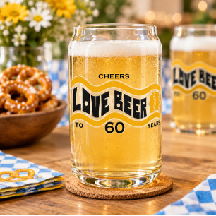 Custom Cheers to Years Love Beer Can Glass