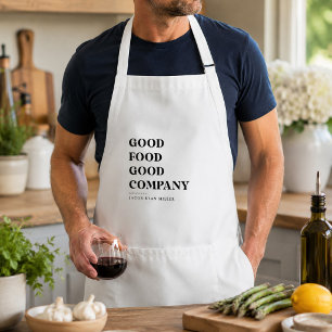Custom Chef Name Kitchen Modern Minimalist Cooking Standard Apron