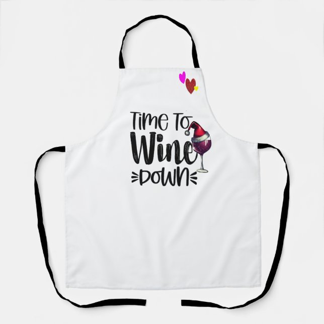 Custom Chef Wine Wind Down Personalized Christmas Apron (Front)