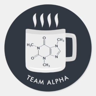 Custom Chemistry Lab Technician Coffee Lover Classic Round Sticker
