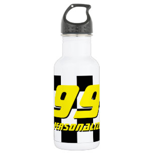 Custom chequered auto racing flag 532 ml water bottle