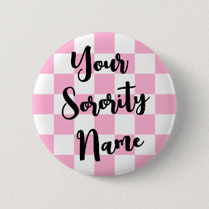 Custom Chequered Board Retro Sorority Button