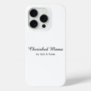 Custom Cherished Mama, Kids Name, Modern Mom, iPhone 15 Pro Case