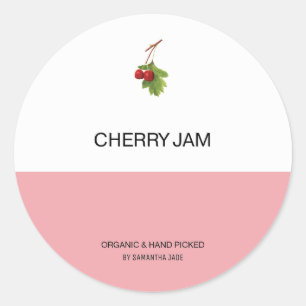 Custom Cherry Jam & Preserve Jar Labels for Pantry