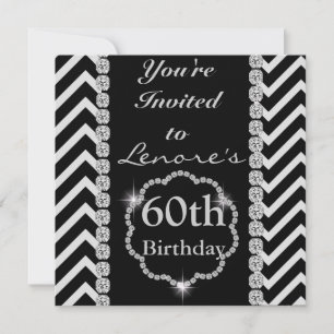 CUSTOM CHEVRON BLING Birthday Invitation