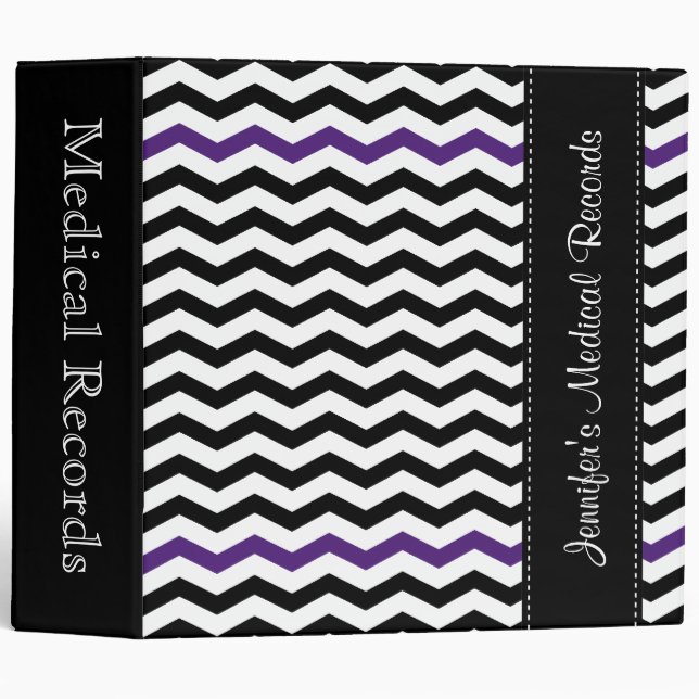 Custom Chevron Print Medical Records Binder (Front/Spine)