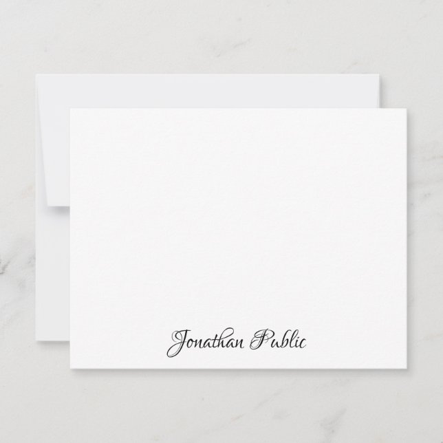Custom Chic Hand Script Text Simple Personalized Card (Front)