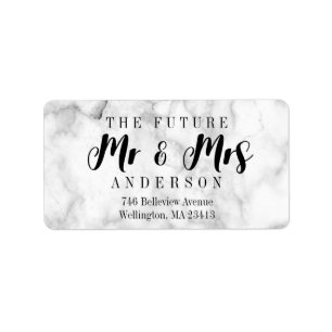Custom Chic Marble The Future Mr. and Mrs. Script Label