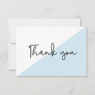Custom Chic Modern Baby Blue Shower Thank You Card