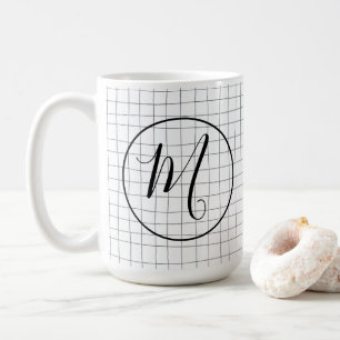 CUSTOM Chic Modern Messy Graphite Pencil LinesGrid Coffee Mug