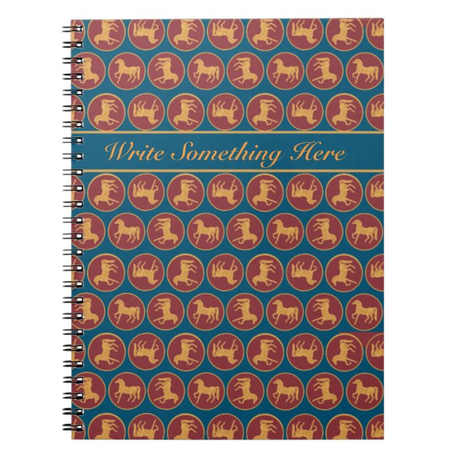 Custom Chic Year of the Horse Spiral Notebook (Front)