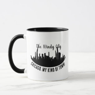 Custom Chicago City Skyline Silhouette Boat Shape  Mug