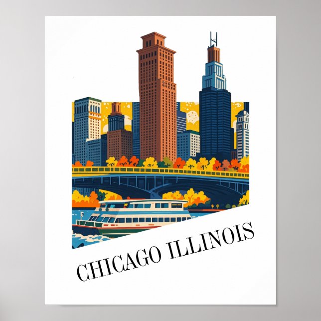 Custom Chicago Illinois Poster (Front)
