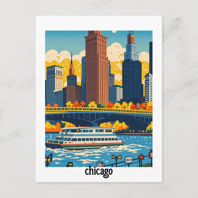 Custom Chicago   Postcard (Front)