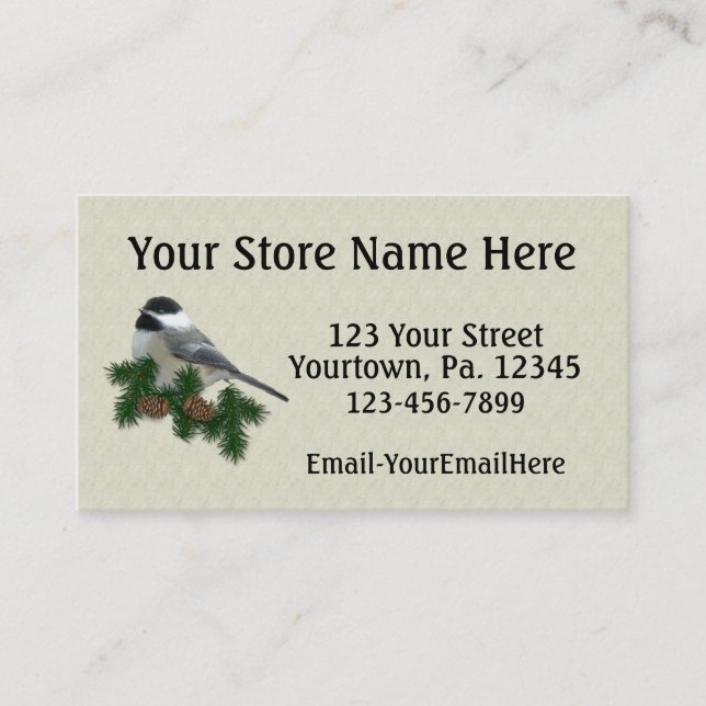 Custom Chickadee Business Card (Front)